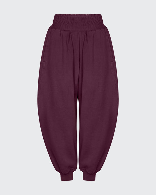 EGGPLANT PLEATED SWEATPANT
